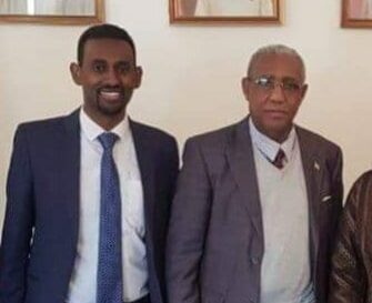 Ethiopian Ambassador with Samson Abebe Telila Traitor at Ethiopian Consulate in Lebanon Covering up Murder of Migrant Domestic Worker